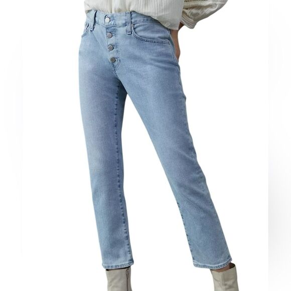 AG x Anthropologie Light Wash Nolan Ankle Button Fly Jeans Size 28 - Picture 1 of 6